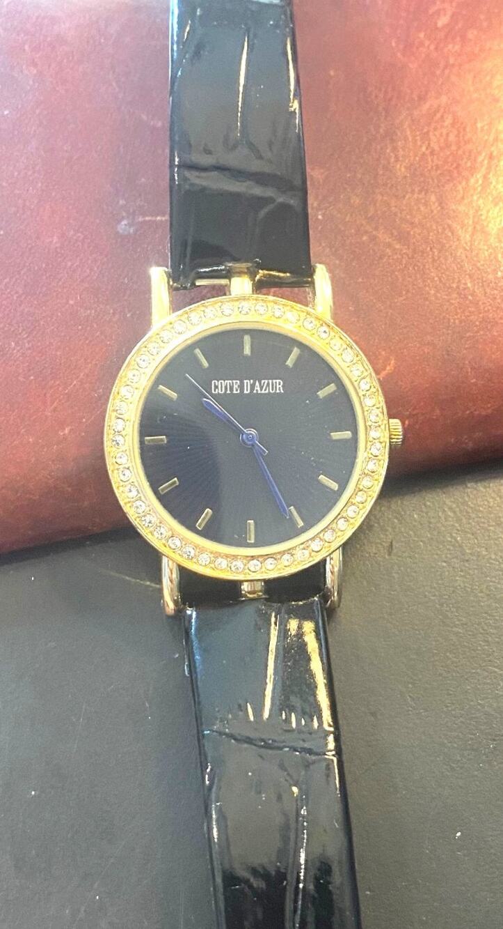 Women's 34mm Gold Tone Cote D'Azur Watch, Crystal Accented Bezel